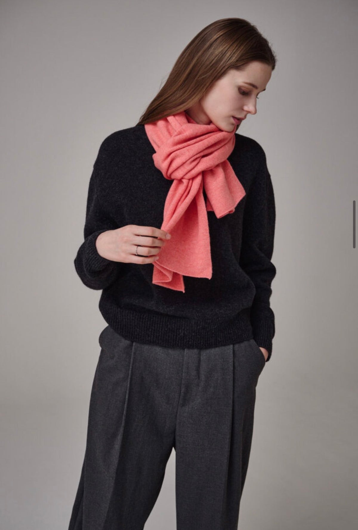 Cashmere & Wool Blend Winter Scarf – Pink