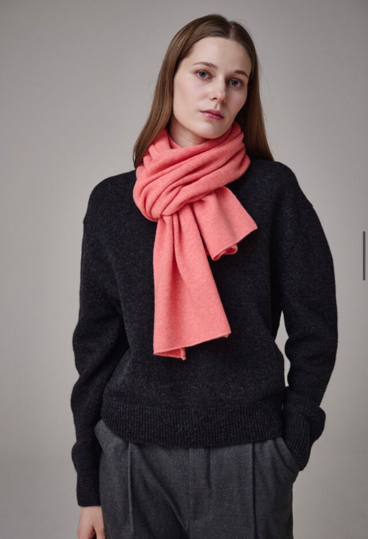 Cashmere & Wool Blend Winter Scarf – Pink