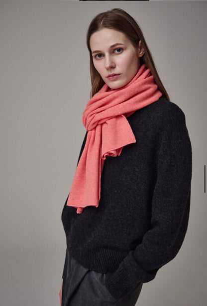 Cashmere & Wool Blend Winter Scarf – Pink