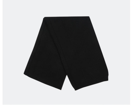 Cashmere & Merino Wool Blend Knit Scarf – Black