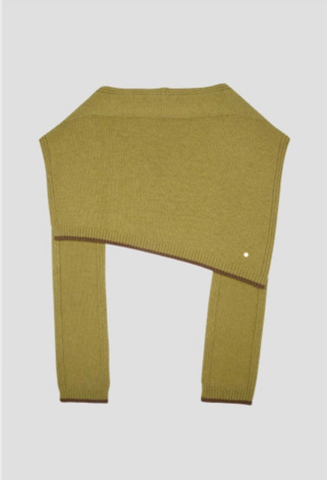3-Way Merino Wool Blend Knit Shawl – Green Tea Brown
