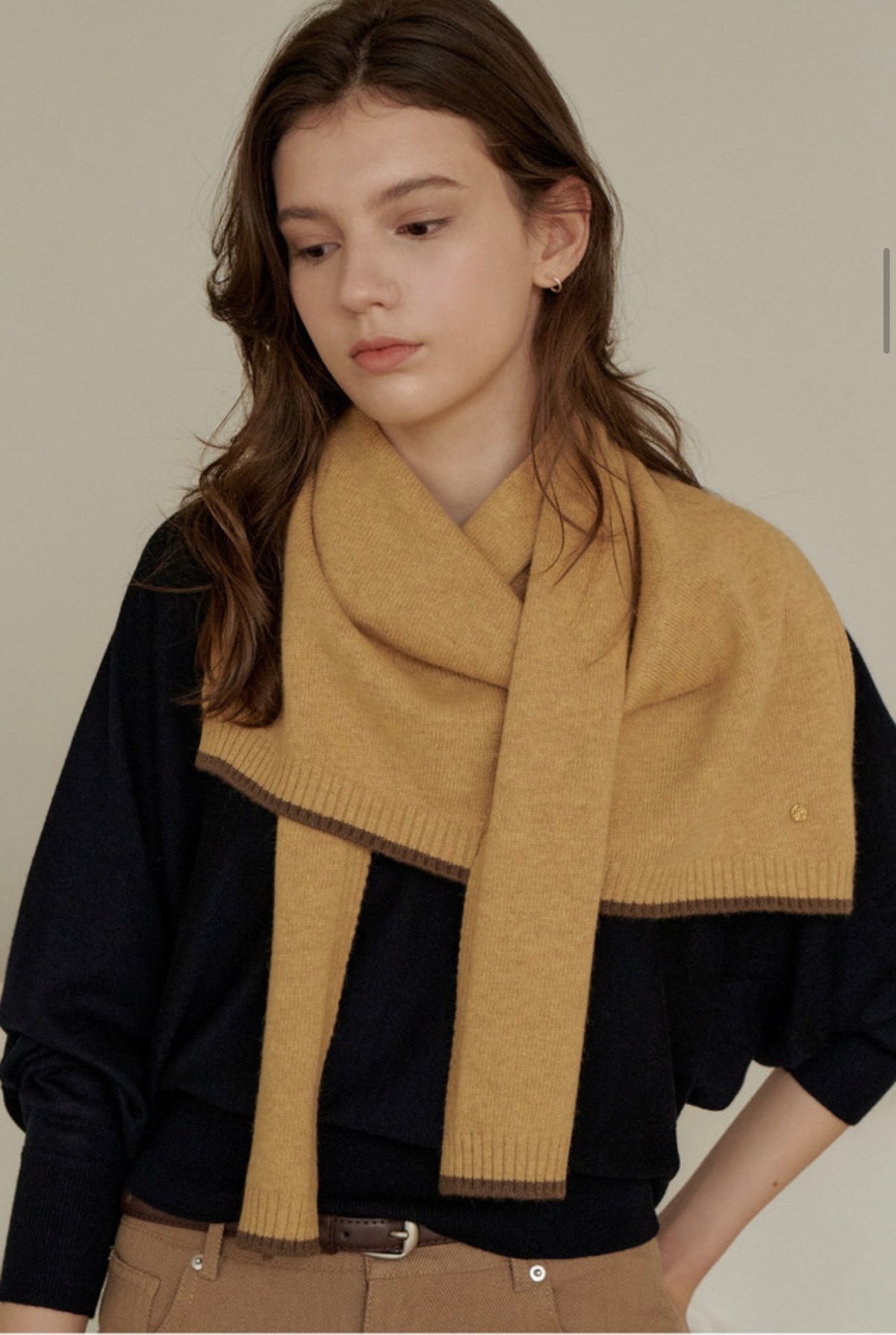 3-Way Merino Wool Blend Knit Shawl – Mustard