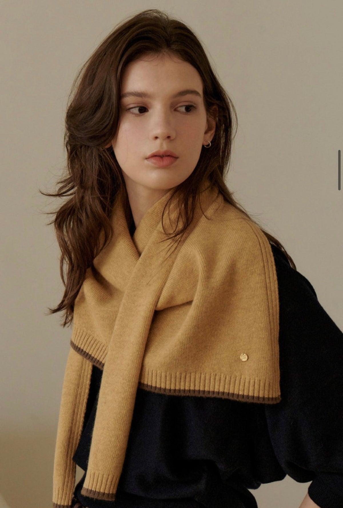 3-Way Merino Wool Blend Knit Shawl – Mustard
