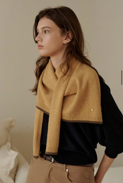3-Way Merino Wool Blend Knit Shawl – Mustard