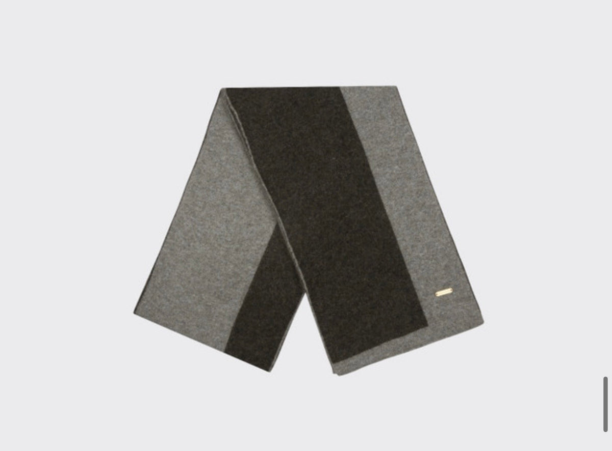 Two-Tone Knit Scarf – Cloud Charcoal