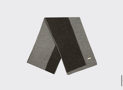 Two-Tone Knit Scarf – Cloud Charcoal