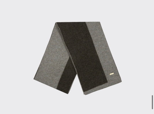 Two-Tone Knit Scarf – Cloud Charcoal