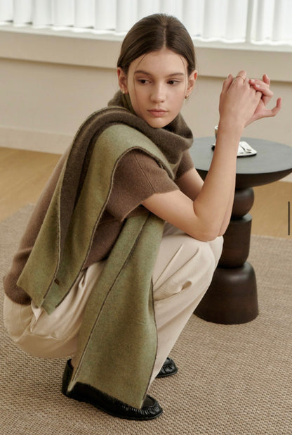 Two-Tone Knit Scarf – Pistachio