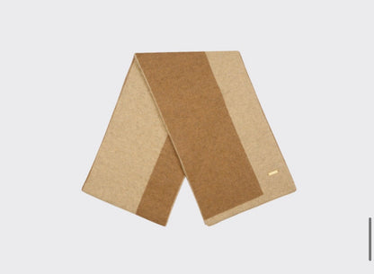 Two-Tone Knit Scarf – Latte