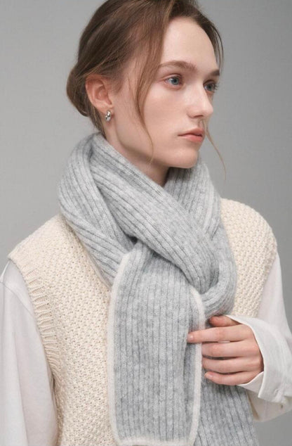 Bouclé Baby Alpaca Winter Scarf – Light Gray