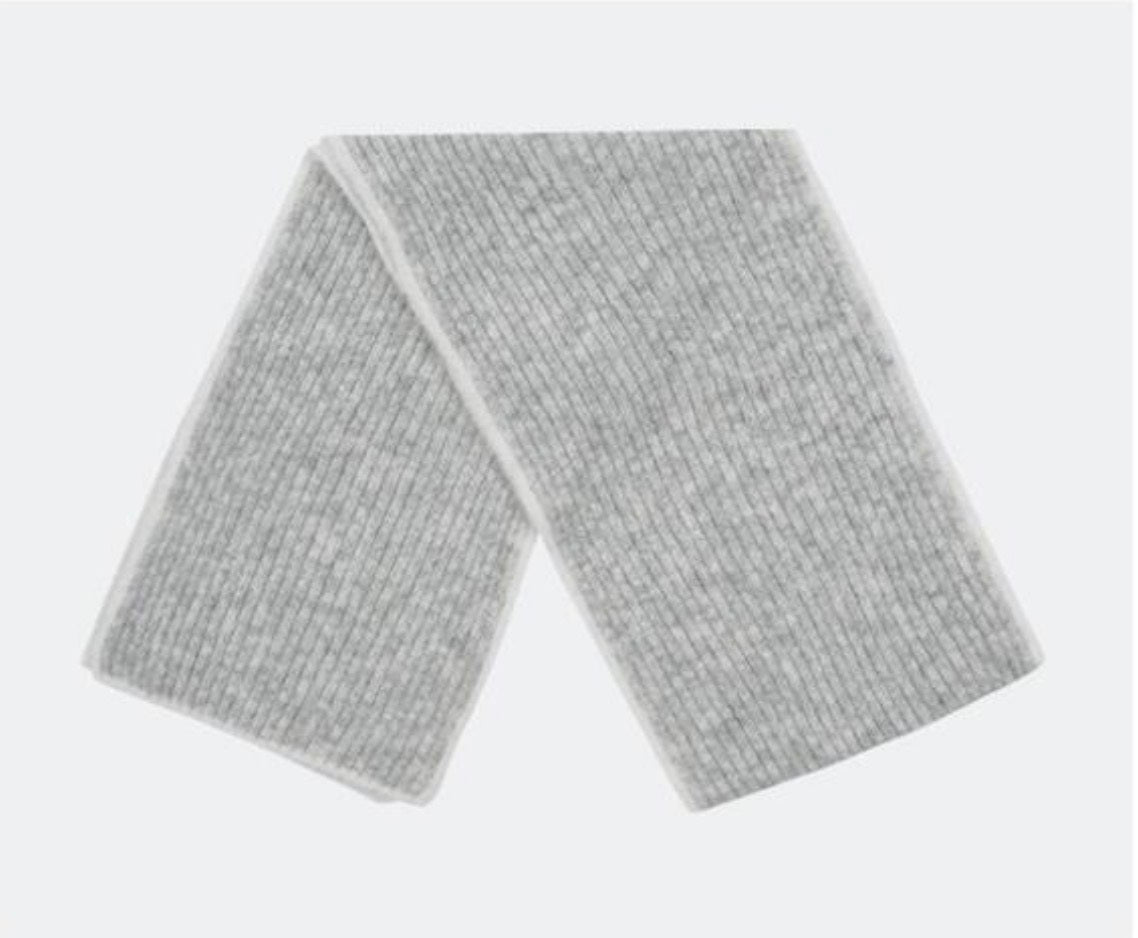 Bouclé Baby Alpaca Winter Scarf – Light Gray
