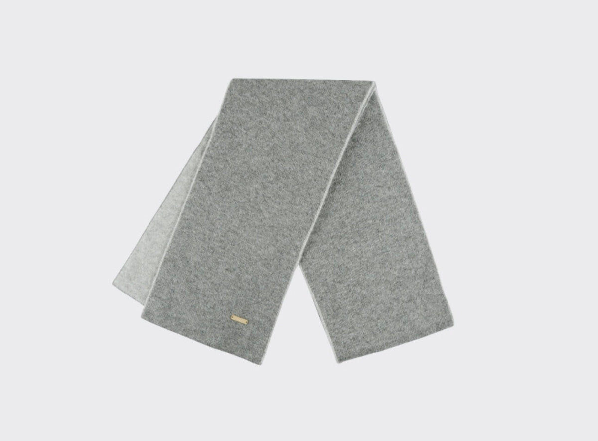 Reversible Cashmere & Wool Blend Scarf – Gray