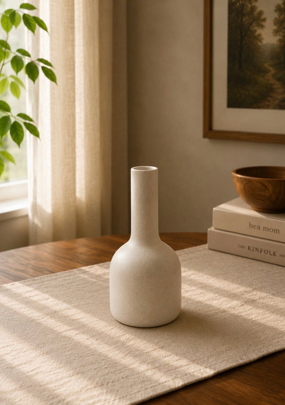 Ivory Ceramic Vase – Five Sculptural Shapes