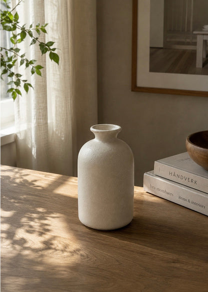 Ivory Ceramic Vase – Five Sculptural Shapes