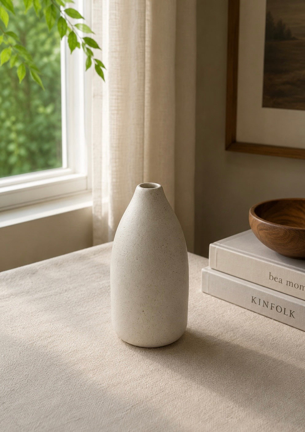Ivory Ceramic Vase – Five Sculptural Shapes