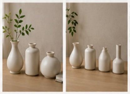 Ivory Ceramic Vase – Five Sculptural Shapes