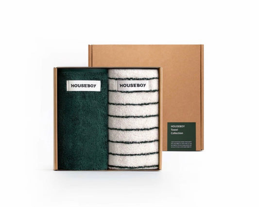 [present box]Wash Towel Set House Green &amp; ST Green 2P
