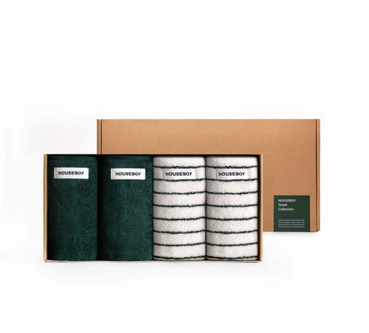 [present box]Wash Towel Set House Green &amp; ST Green 2P