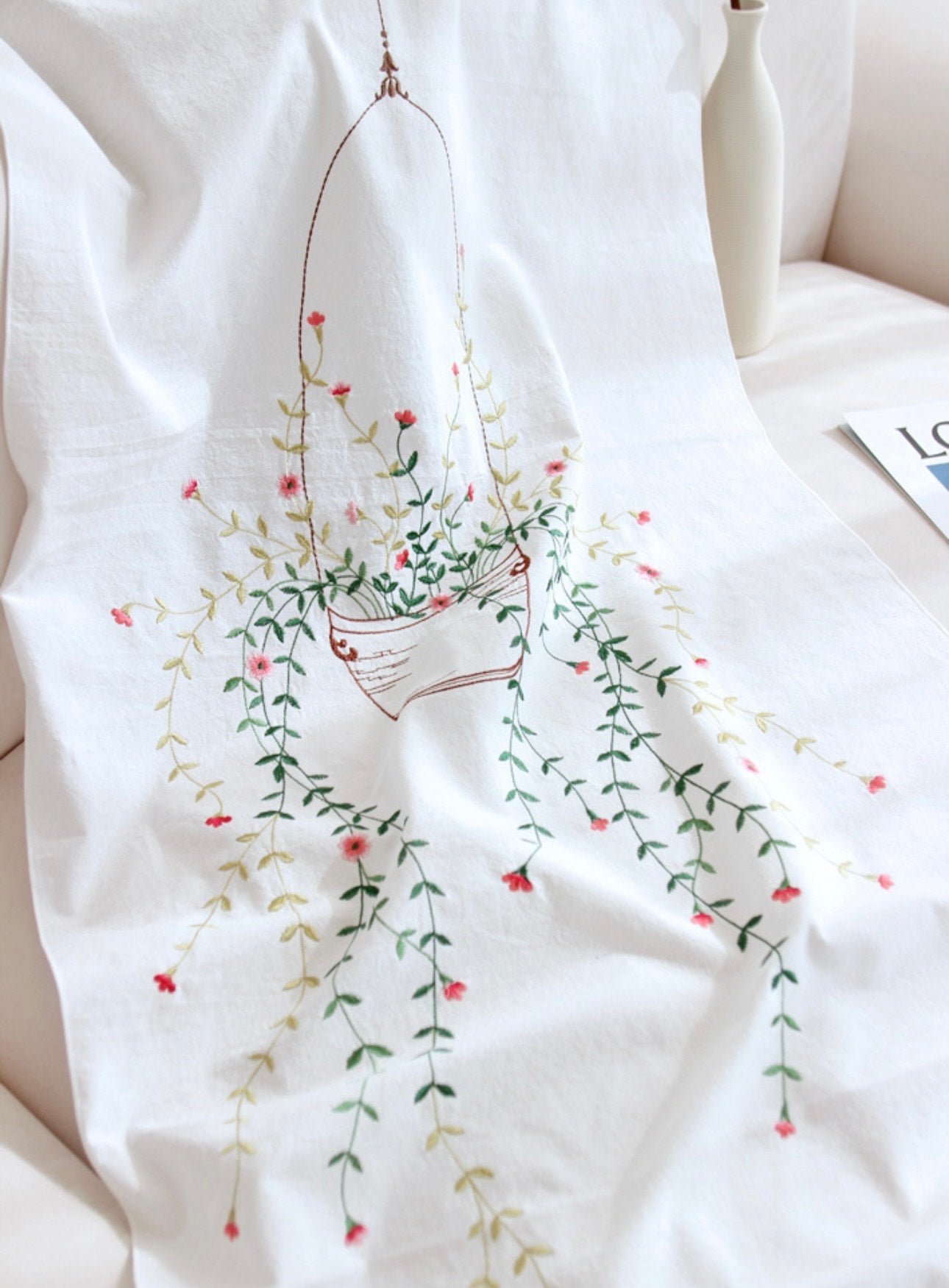 Embroidered coverings Barnes small window curtains
