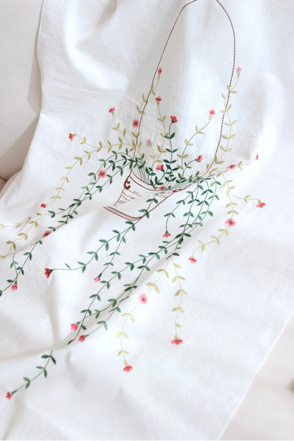Embroidered coverings Barnes small window curtains
