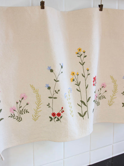 Wildflower Embroidery Kitchen Window Cover Barnes Curtain