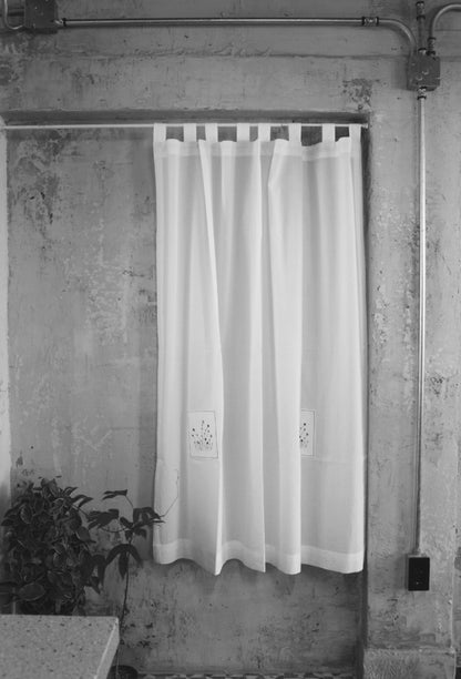 embroidered small window grit curtain
