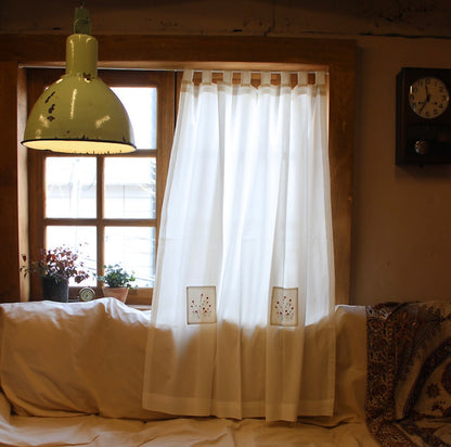 embroidered small window grit curtain