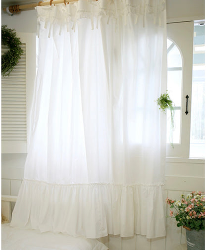 Frill white window curtain Short small window curtain