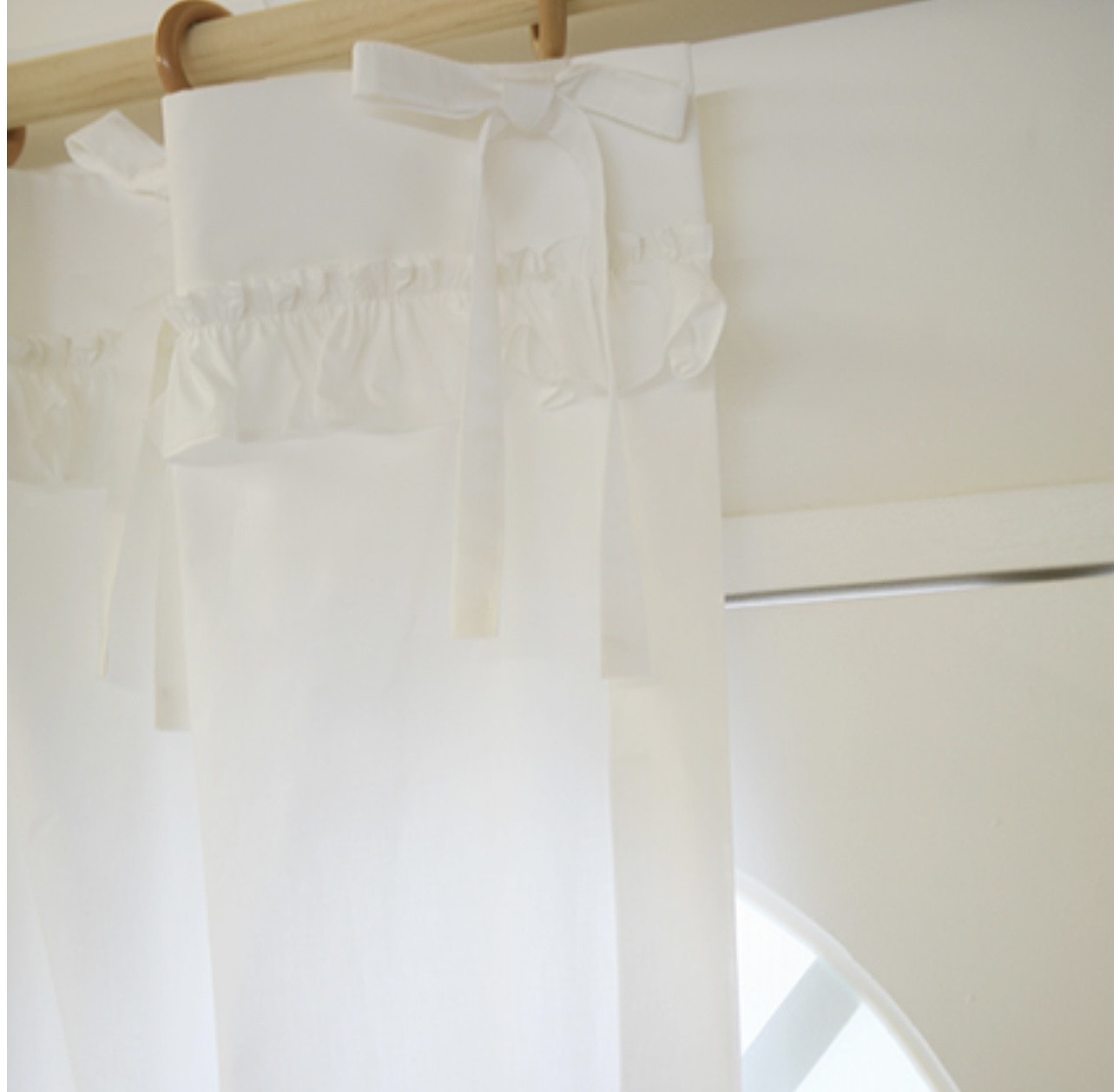 Frill white window curtain Short small window curtain