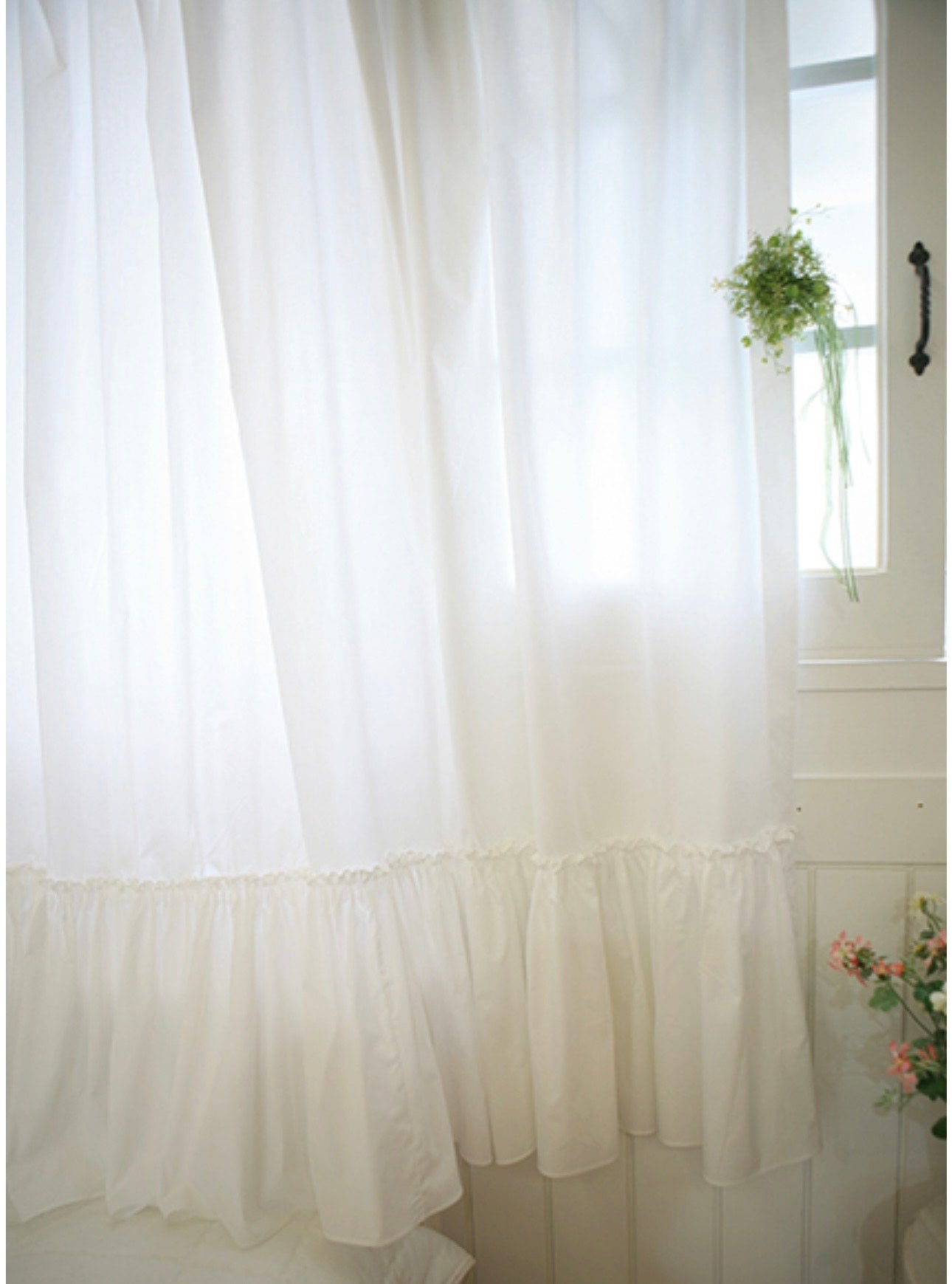 Frill white window curtain Short small window curtain