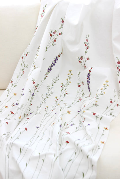 Wildflower Embroidery Cover Small Window Curtain