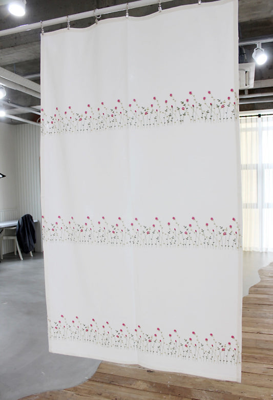 Rose embroidery small window curtain