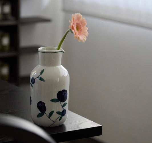 [Artisan] Blue vase of camellia flowers