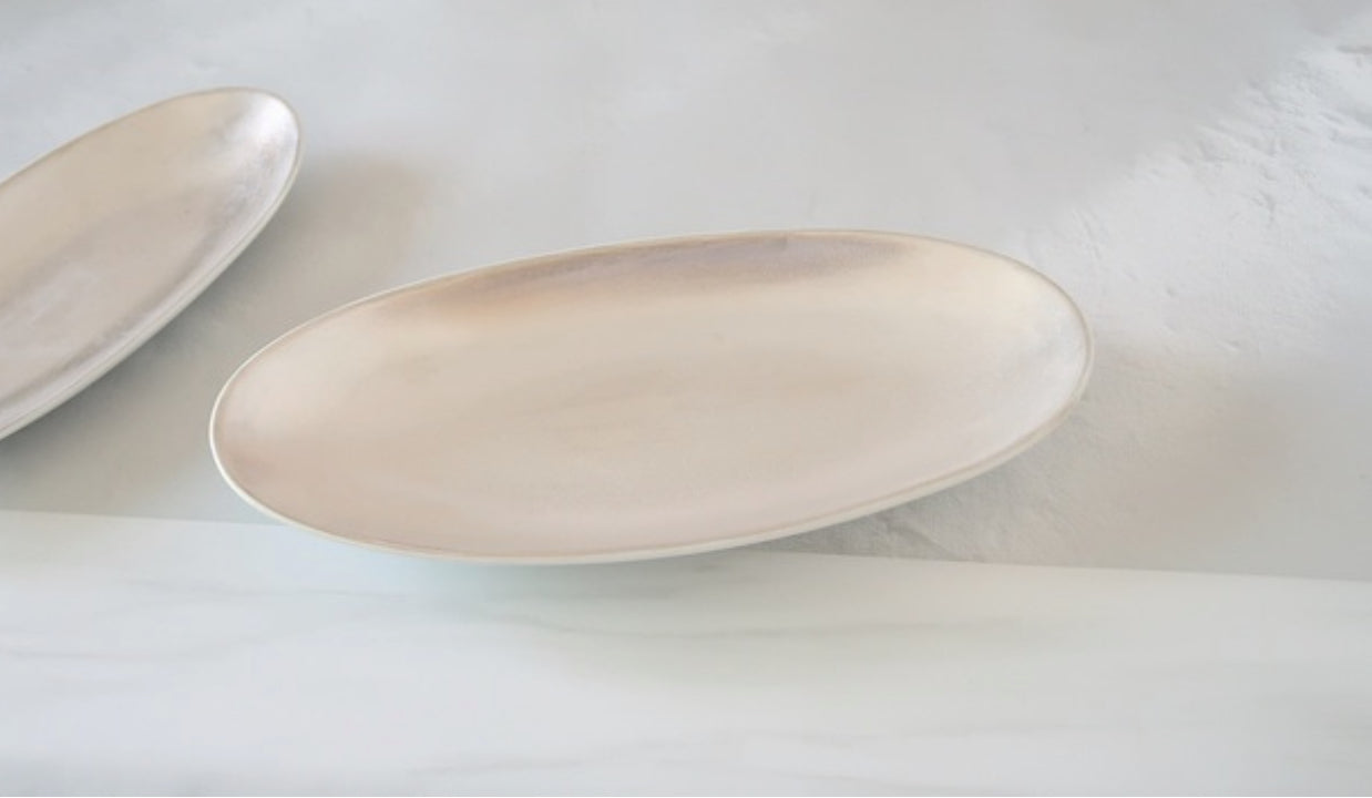 [Artisan] Oval silver lacquer plate
